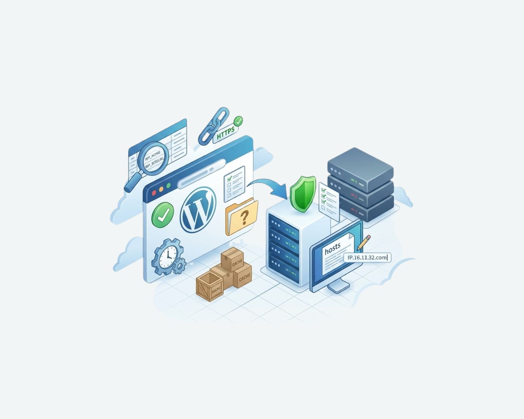 WordPress-hjemmeside før DNS-skift